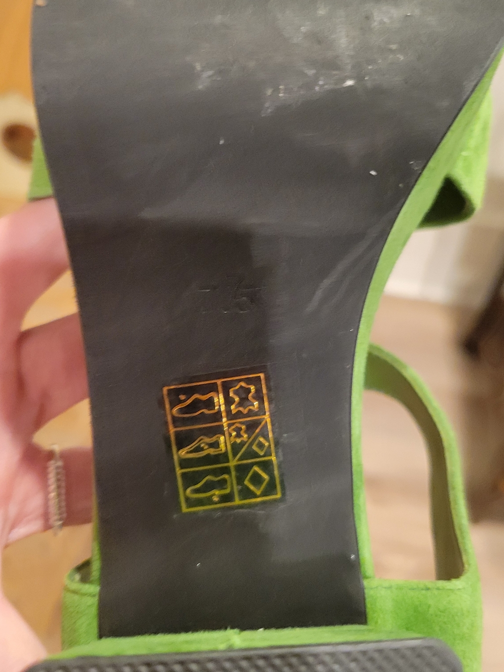 Jeffrey Campbell Green Suede Sandals with Gold Horsebit - Picture 4 of 6